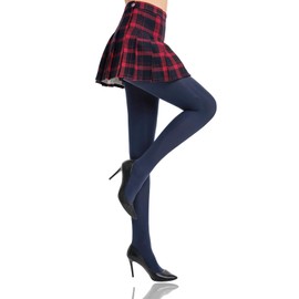 HONENNA Women's Control Top Highly Elastic Soft Opaque Tights, navy