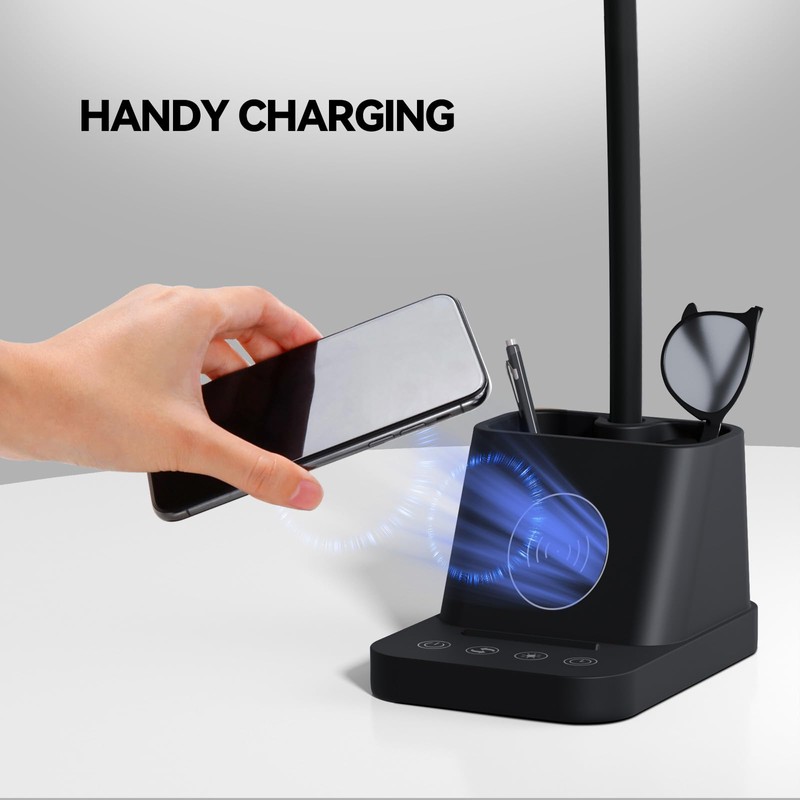 AXX LED Desk Lamp for College Dorm Room with Wireless
