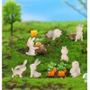 Zaloife Easter Bunny Figures, Pack of 7, Mini Rabbit Figures,