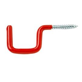 Merriway® BH00901 Small Square Storage Shed Garage Hook Plastic Coated - Red, Pack of 6