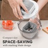 KEOUKE Multifunctional Vegetable Chopper Bowl White - 3 Interchangeable Blades