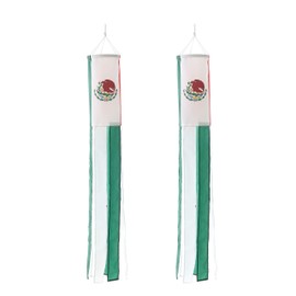 Mexico Mexican Flag WindSock 2 Pack Stripes Wind Socks For Yard And Garden Flag,Front Porch Hanging Waterproof Suitable For Every Season ,40Inch.