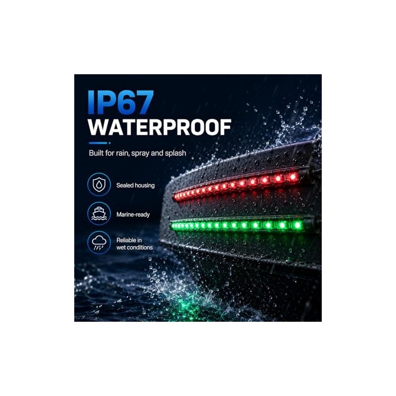 LED Navigation Lights - Bright Green & Red Bow Lights