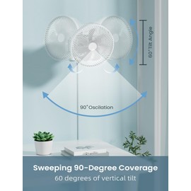 10 Inch Quiet Wall Mount Oscillating Fan with Remote & Timer, 4-Speed Portable Air Circulator for RV Indoor Use, Adjustable Tilt with 5.9ft Adapter, 90° Cooling for Home Office Bedroom Bathroom