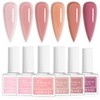Saviland 5-in-1 Color Gel, Pink Type, 6 Colors x 0.4