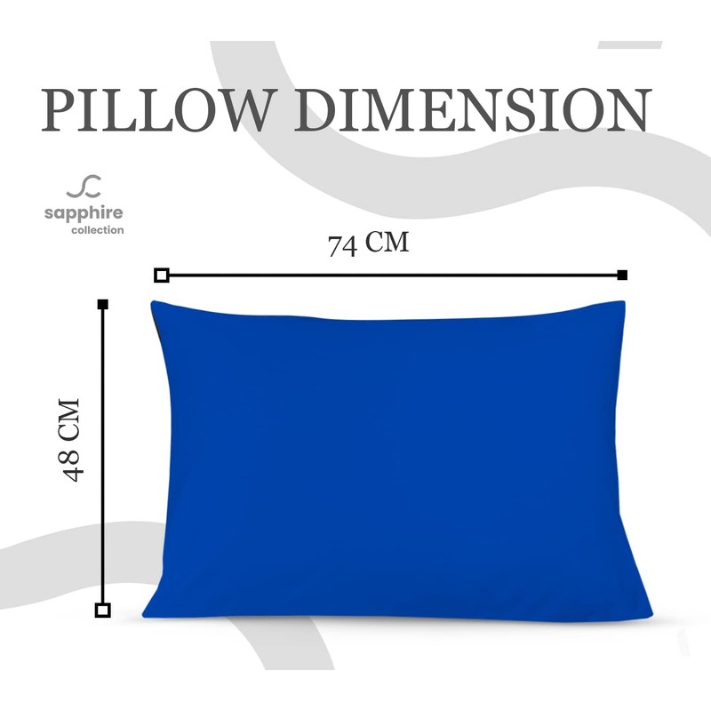Sapphire Collection 2 x Luxury Pair of Housewife Pillow Cases