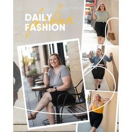 HLTPRO 3 Pack Plus Size Biker Shorts with Pockets for Women (S-4XL) - 8"/5"/3" High Waist Tummy Control Shorts for Yoga