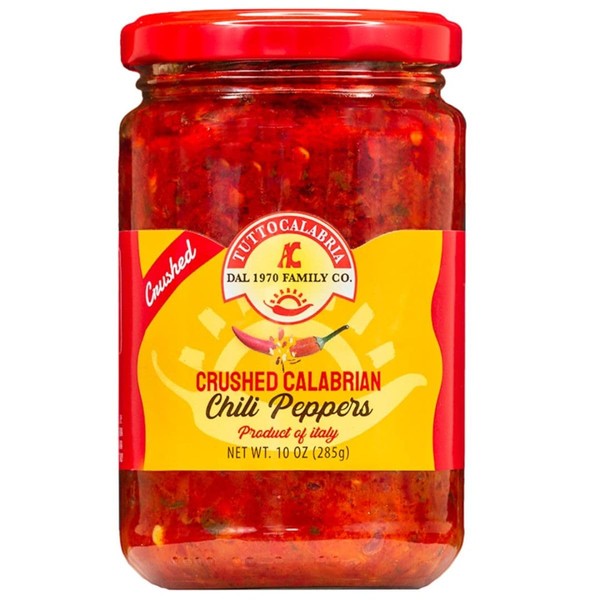 TUTTOCALABRIA Calabrian Chili Pepper Pieces, 10oz (285g), Spicy Condiment with