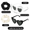 BOUBONI 3 Pcs Satin Bridesmaid Scrunchies 3 Pairs Bachelorette Sunglasses