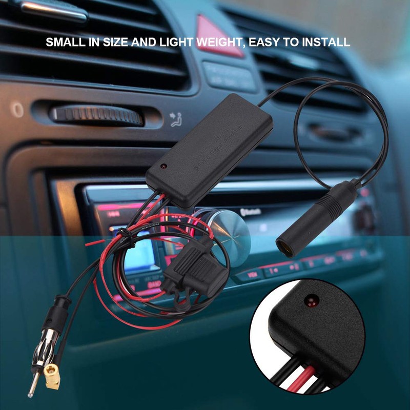 Car Antenna Amplifier AM FM Adapter Car Aerial Booster Amplifier