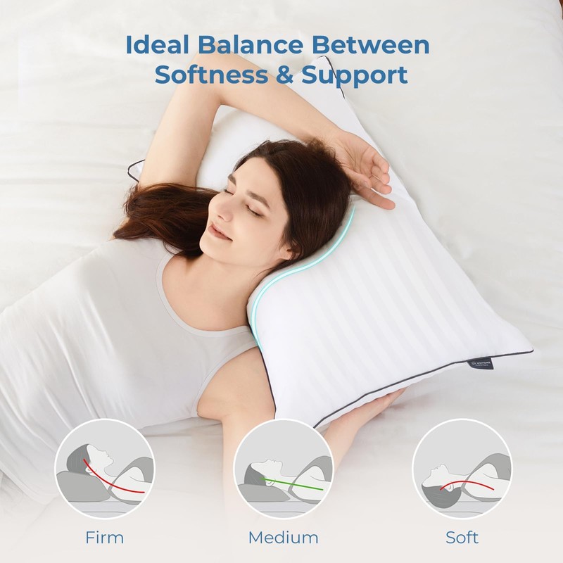 GOHOME King Size Pillows Set of 4 - Bed Pillows