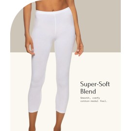 Felina Women's Cotton Modal Capri Leggings - Super Soft, Lightweight, Breathable for Fitness, Yoga, and Everyday Wear Black