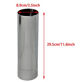 AWISEFULL Wood Stove Pipe 3.5" Thickness Stainless Steel 2 pcs Stovepipe Chimney Extension for Outdoor Wood Burning Stove