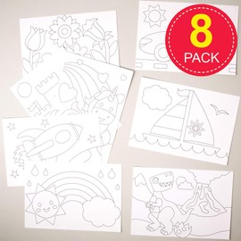 Baker Ross Sand- und Glitterbilder für Kinder zum Basteln – Kreatives Bastelset für Kinder (8 Stück), weiß