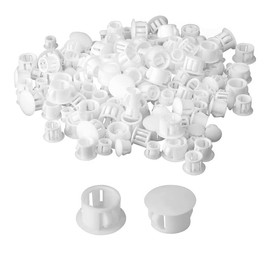 100 Pcs Plastic Plugs, 15mm White Plastic Hole Plugs, Locking Insert End Cap, Hole Covers for Screw Holes Furniture Machines Cabinets