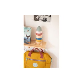 Kindsgut Stapelturm, Motorikspielzeug für Kleinkinder aus Holz, schönes Geschenk zum 1. Geburtstag, dezente Farben und Schlichtes Design, hochwertige Qualität, Rakete