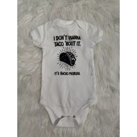 BabiEssential NEWBORN White bodysuit I dont wanna taco ‘bout It