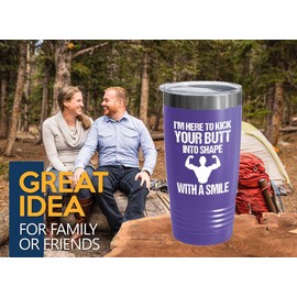 Personal Trainer Purple Edition Viking Tumbler 20oz - Kick Your Butt - Fitness Instructor Workout Coach Exercise Lover Cardio Lover Gym Coach