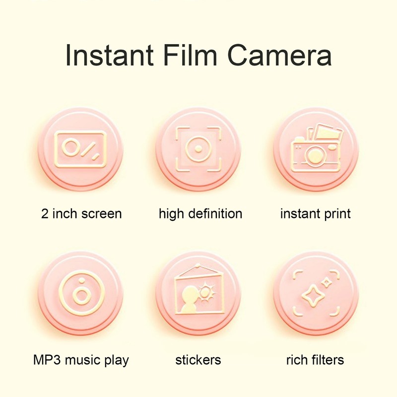 Instant Camera 2in HD Screen Dual 16MP Camera USB Charge