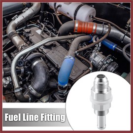 HEROFFIX 2pcs Car Fuel Line Fitting 6AN Male Flare Bulkhead to 5/16" Hose Barb Fuel Tank Fitting Adapters Aluminum Alloy Silver Tone Replace Parts