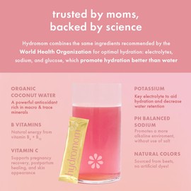 Boobie Hydromom Superfood Electrolyte Drink Mix, Watermelon Yuzu | Refreshing Energy & Hydration Boost for Mamas | On-The-Go & Travel Essentials for Pregnancy, Lactation, & Beyond, 10 Packets