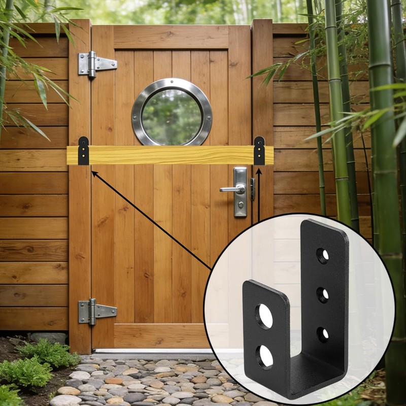 Domchan 2x4 Door Barricade Brackets (4 Pack) - Heavy Duty