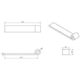 2 x Straight Strap Tailgate Hinge Eyelet 12.5mm Pin Weld On Trailer Truck 150mm
