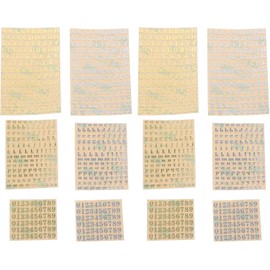 Genérico Pegatinas Adhesivas de Letras y Números Metálicas 4.5 Mm, 12 Piezas Mixtas para Manualidades Diy, Decoración de Álbumes y Scrapbooking, Kit de Pegatinas para Varios estilos