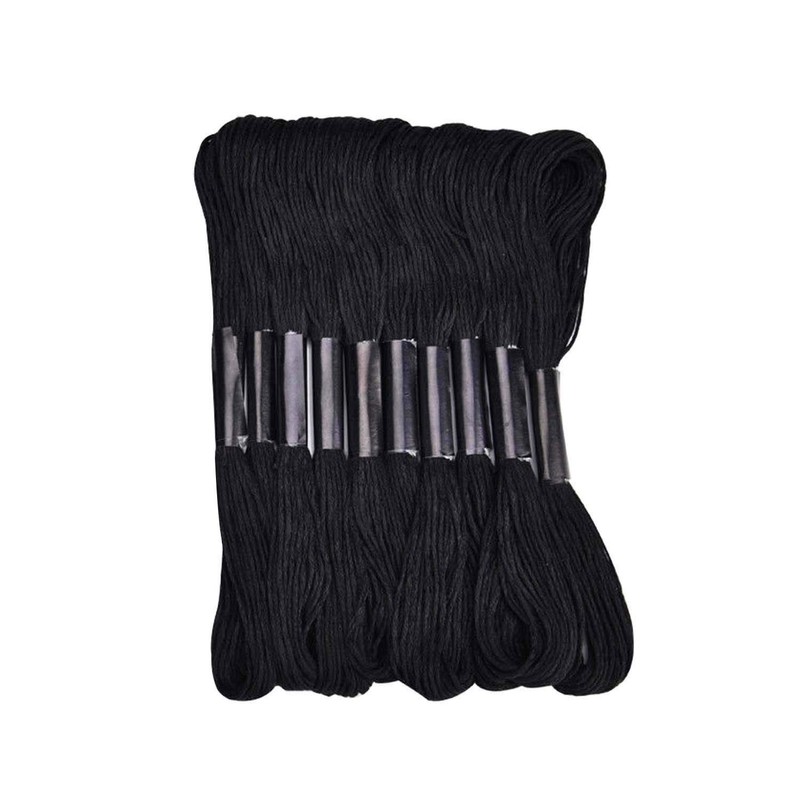 Black Embroidery Floss, 24 Skeins Embroidery Thread Friendship Bracelet String,