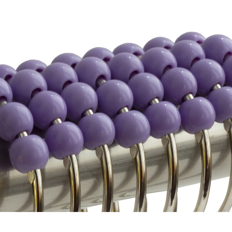 Shower Curtain Rings Hooks Decorative Acrylic Roller Balls Stainless Steel