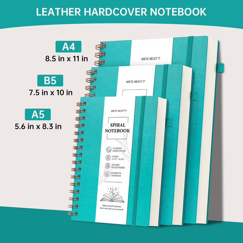 Notebook A5 Lined, Hardcover Journal Notepad with 100 GSM Thick
