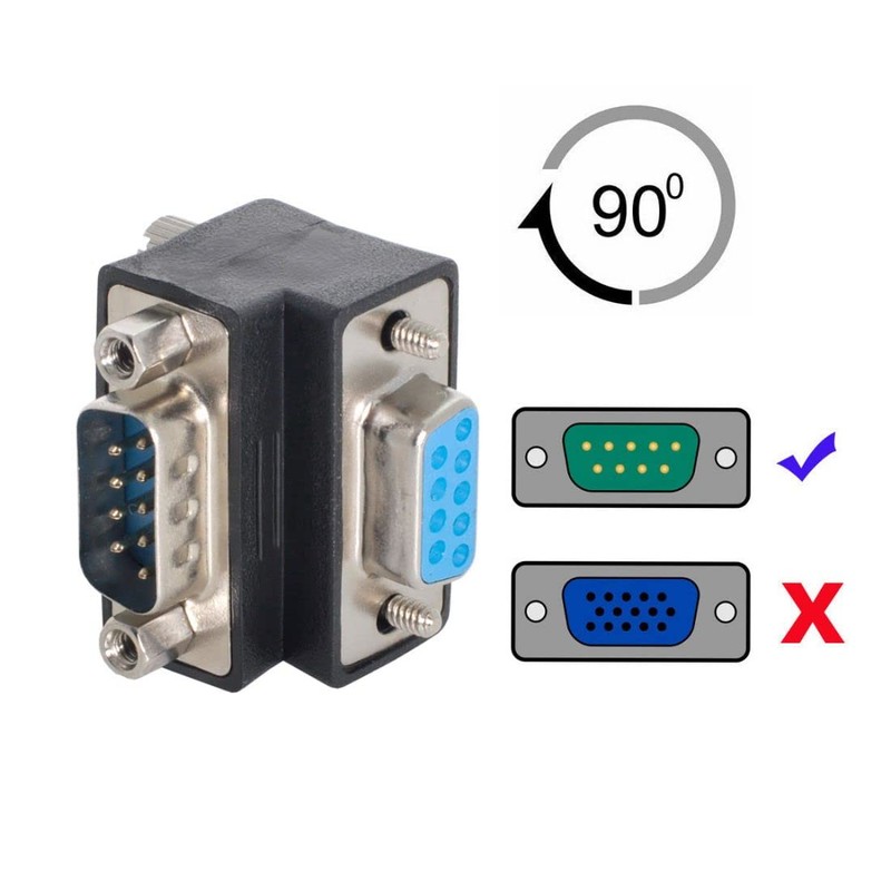 chenyang CY D-Sub RS232 9Pin Male to Female Down Angled