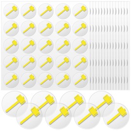 Noveread 200 Pcs Football Helmet Stickers Sledgehammer Helmet Award Decals1'' Vinyl Baseball Softball Hockey Lacrosse Stickers Self Adhesive Sports Themed Decals, 8 Sheets (Yellow on Clear)