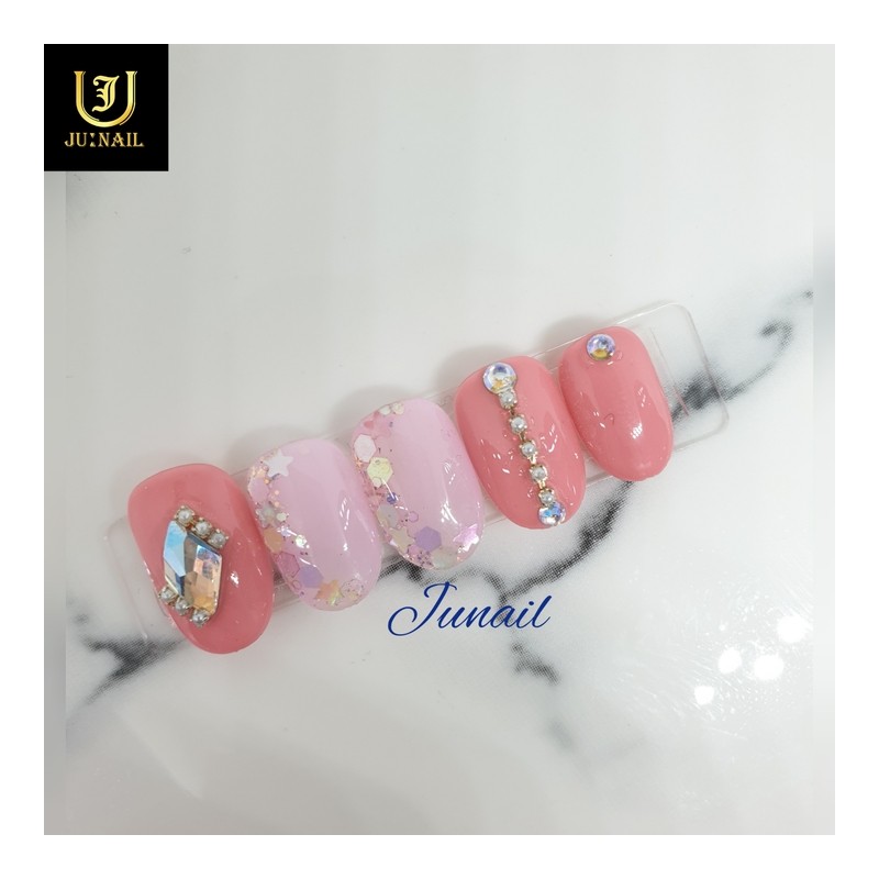 ✨Coral Nude Pink Handmade Nail Tips✨ - Long Round /