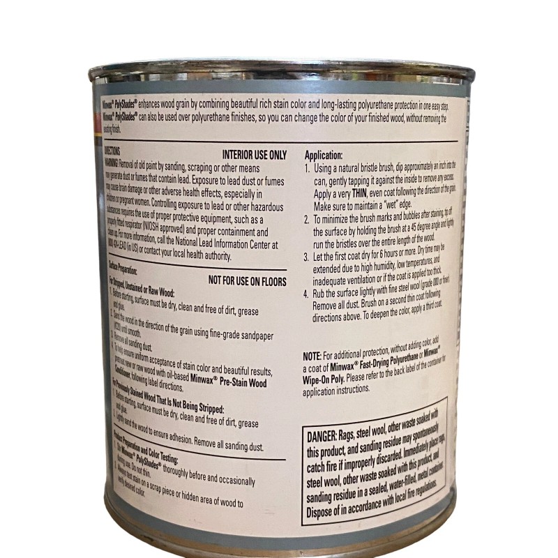Minwax PolyShades Wood Stain + Polyurethane Finish 1 Quart Tudor