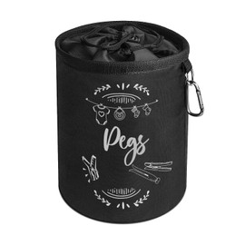 Clothes Peg Bag for Washing Line with Hanger | Waterproof Peg Holder to Store up to 300 Pegs for Washing line | Clothes line Peg Bags with Hanging Clip & Drawstring Closure | Peg Bags for Washing Line