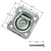 D-Ring Recessed 6,000 lb. Tie Down and Backing Plate w/2-1/2