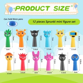 JaneYi Sprunki Figures Set, Colourful Toy Figures, Action Figures, Collectable Toy for Children, Adults, Gamers and Collectors, Funny Sprunki Toys for Christmas, Birthday, Gift, Pack of 12