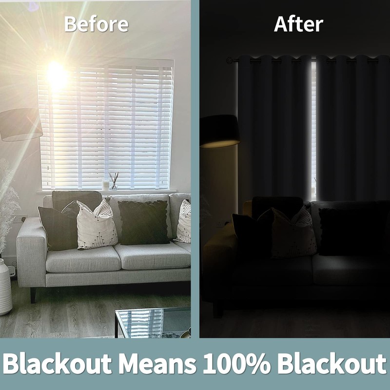 BGment Thermal Insulated 100% Blackout Curtains for Bedroom with Black