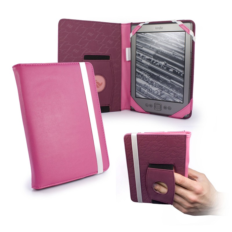Tuff-luv Faux Leather Case for Kobo Touch - Pink