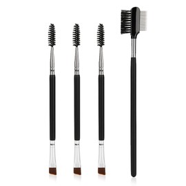 4 PCS Cepillo De Cejas, Cepillo De Pestañas De Doble Extremo Y Mango Largo Cepillos De Cejas Para Cejas Extensiones De Pestañas Difuminado De Cejas
