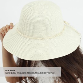 TOSKATOK® Ladies Womens Floppy Foldable Summer Sun Hat UPF 50+ Protection Wide Brim-Black