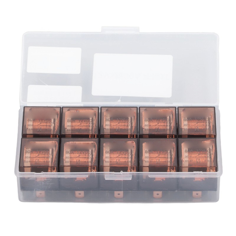 10 Pcs Waterproof Automotive Relay 80A 5 Pin SPDT Universal