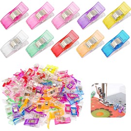 GeeRic 100 Clips de Costura Multiusos,Clips de Costura Pinzas Costura de Colores para Coser, Hacer Colchas Encuadernación, Manualidades