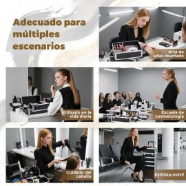 Neceser 4 Nivel Maletín Cosmetiquera Profesional Maquillaje                                                                                           