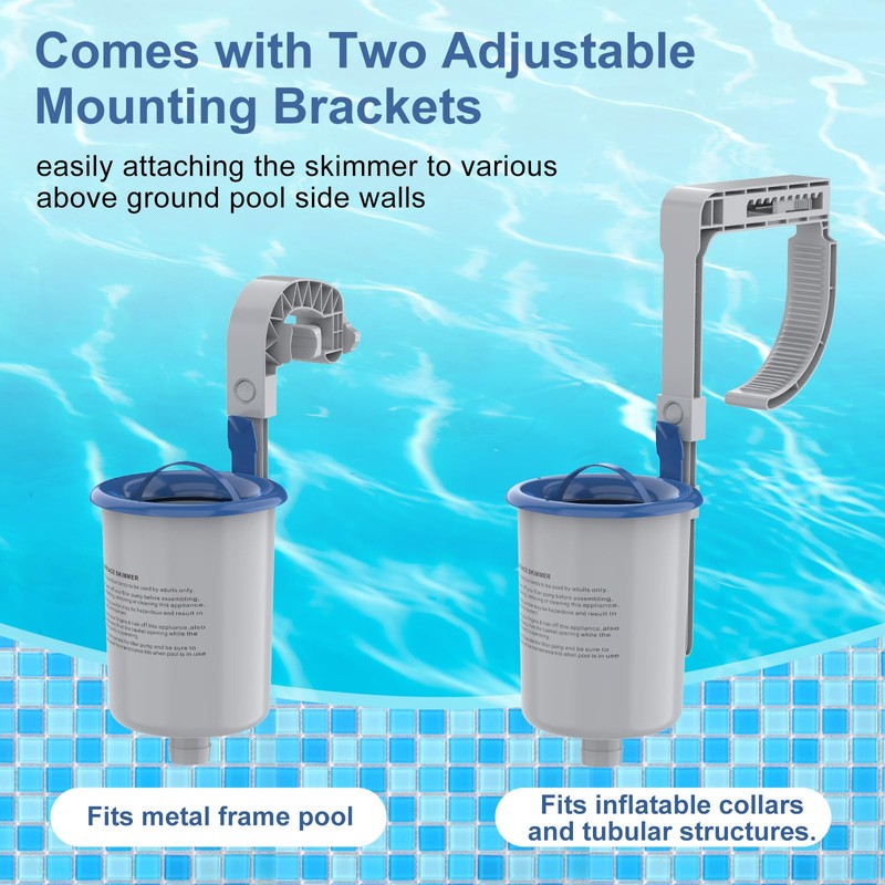 Sepetrel Above Ground Pool Surface Skimmer, Wall Mount Pool Maintenance