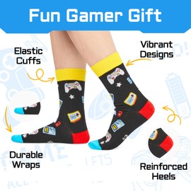 Gaming Gifts for Men Teens - Gamer Socks Video Game Socks Christmas Stocking Stuffers for Male Gaming Lover