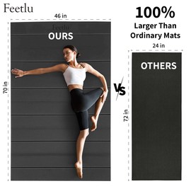 Feetlu Foldable Large Yoga Mat: Extra Thick Workout Mat for Home Gym and Travel - Anti-Slip Folding Exercise Mat for Yoga, Pilates, and More