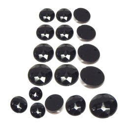 Rhinestones for Sewing, Glitter Stones for Sewing, Round, Black Set, Crystal Acrylic Stones, Flatback for Garment, Crafts, Clothing and Bag Decoration (8 mm, 100 Pieces)