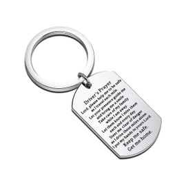 PLITI Drive Safe Keychain New Driver Gifts Trucker Daddy Gifts Truck Driver Christian Religious Jesus Christ Bible Church God Holy Jewelry Keep Me Safe Get Me Home Keychain